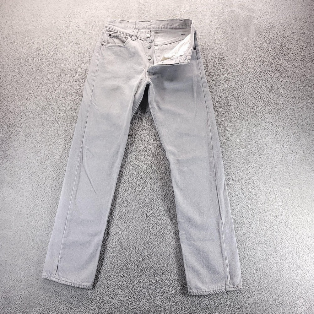 VTG Levis 501 Jeans Mens 29x32 Gray Regular Straight Made in USA 80s